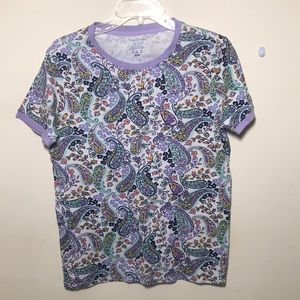Vera Bradley paisley print M tee tshirt t-shirt purple